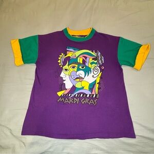 Vintage Mardi Gras New Orleans Roll Sleeve T Shirt 90s Size Small Medium